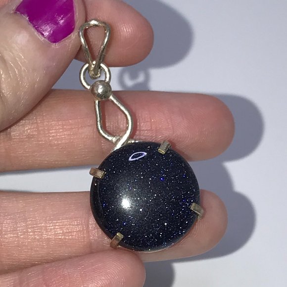 SLP Blue Goldstone Pendant - Picture 1 of 8